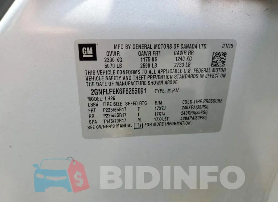 2GNFLFEK6F6265091 Photo# 12