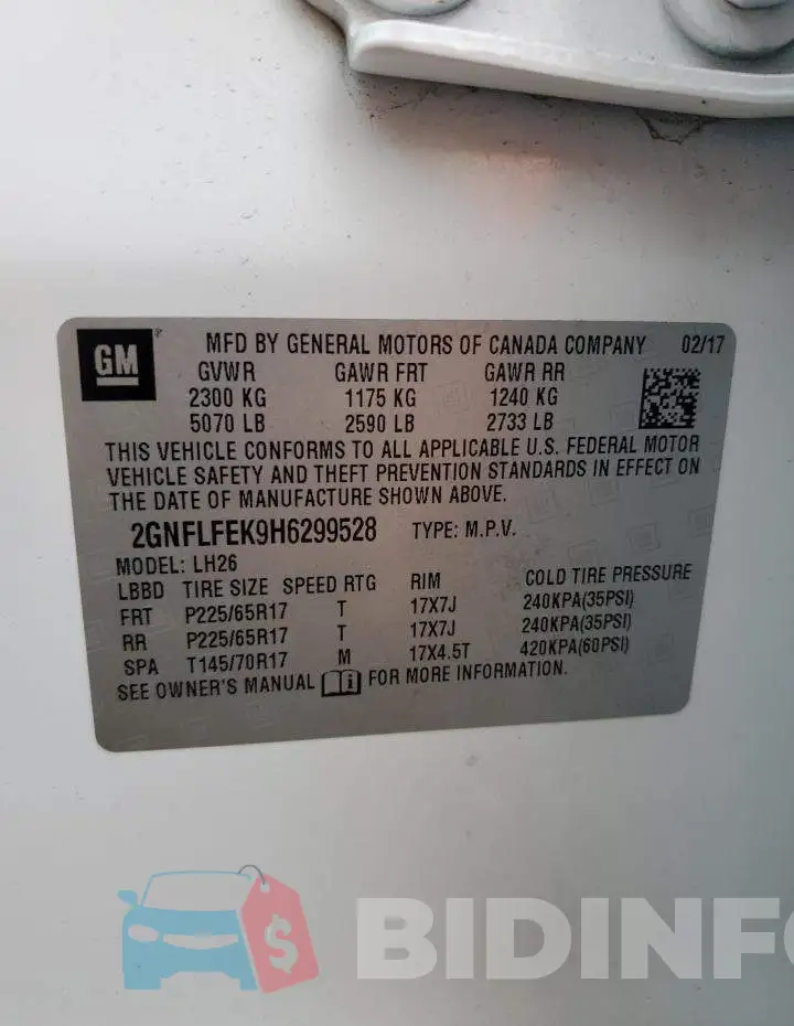 2GNFLFEK9H6299528 Photo# 12