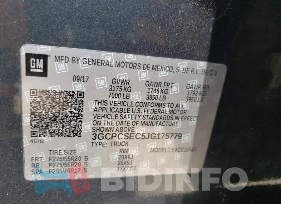 3GCPCSEC5JG175779 Photo# 12