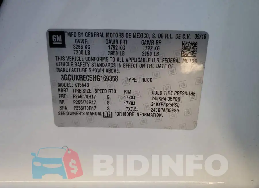3GCUKREC5HG169358 Photo# 12