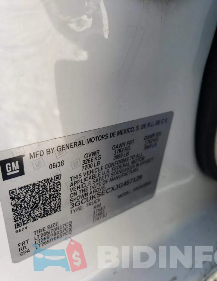 3GCUKSECXJG457129 Photo# 12