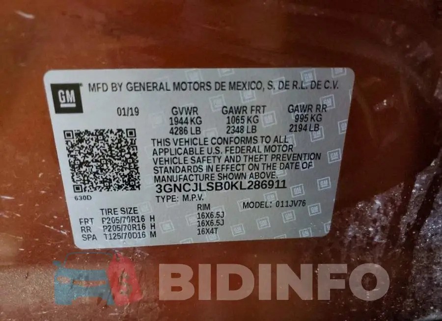 3GNCJLSB0KL286911 Photo# 13