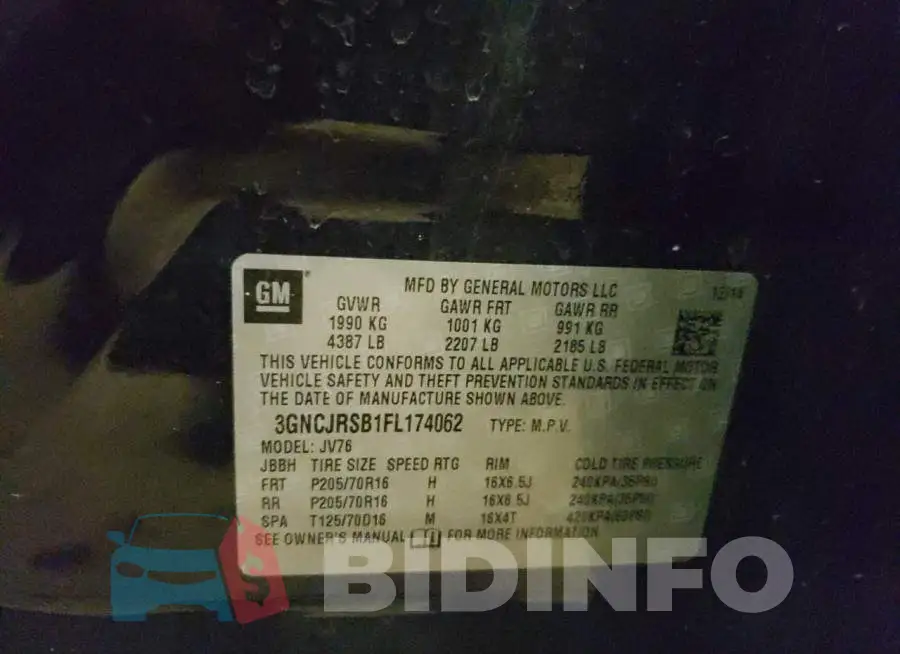 3GNCJRSB1FL174062 Photo# 13