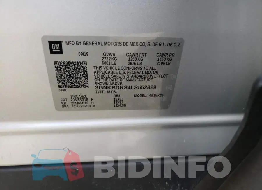 3GNKBDRS4LS552829 Photo# 13