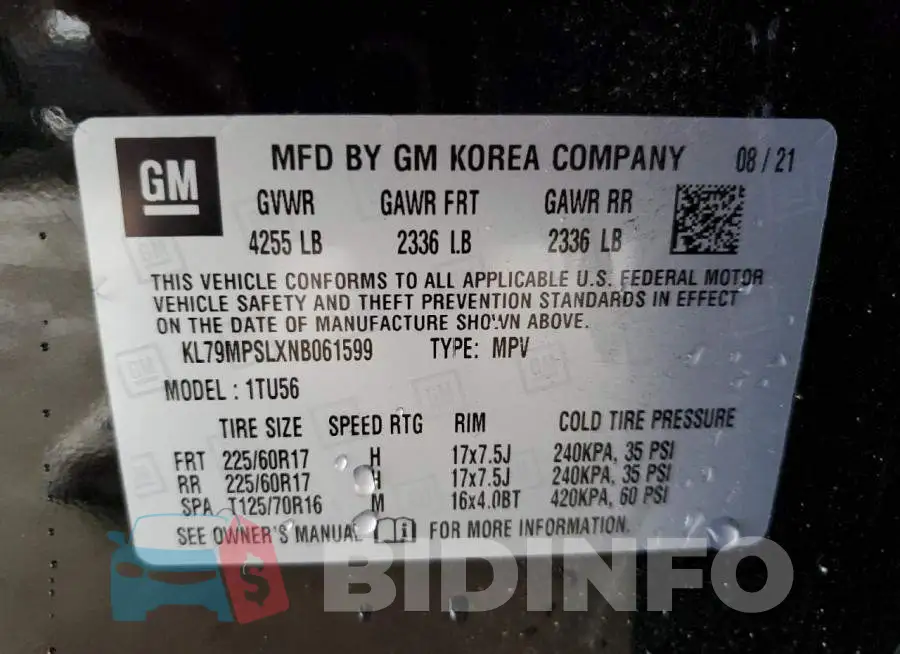 KL79MPSLXNB061599 Photo# 13