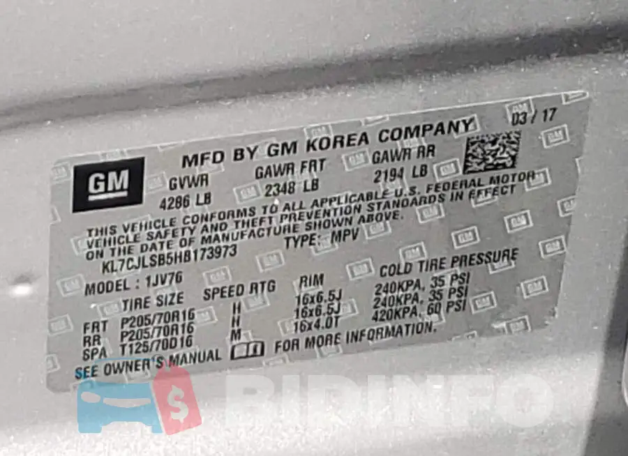 KL7CJLSB5HB173973 Photo# 12