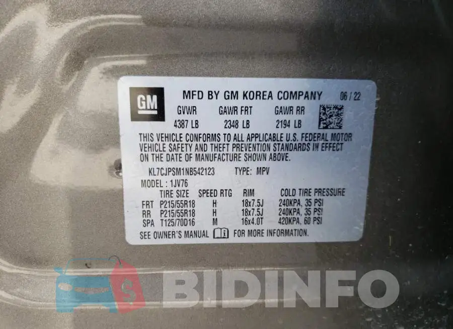 KL7CJPSM1NB542123 Photo# 14