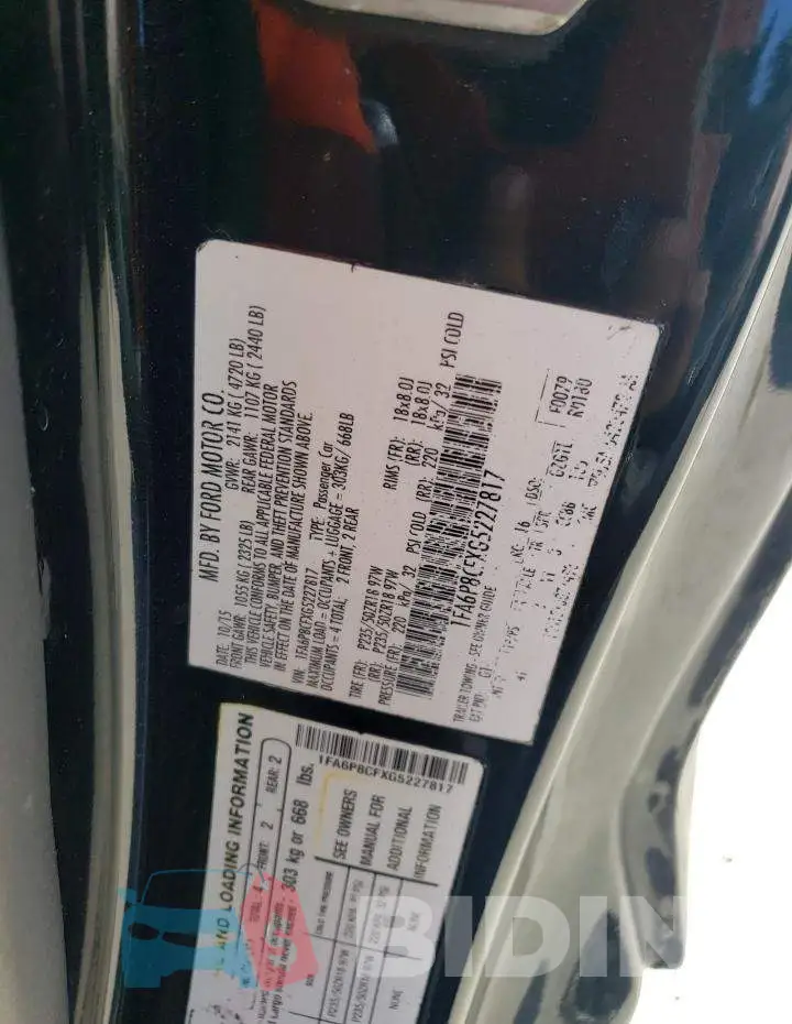 1FA6P8CFXG5227817 Photo# 12