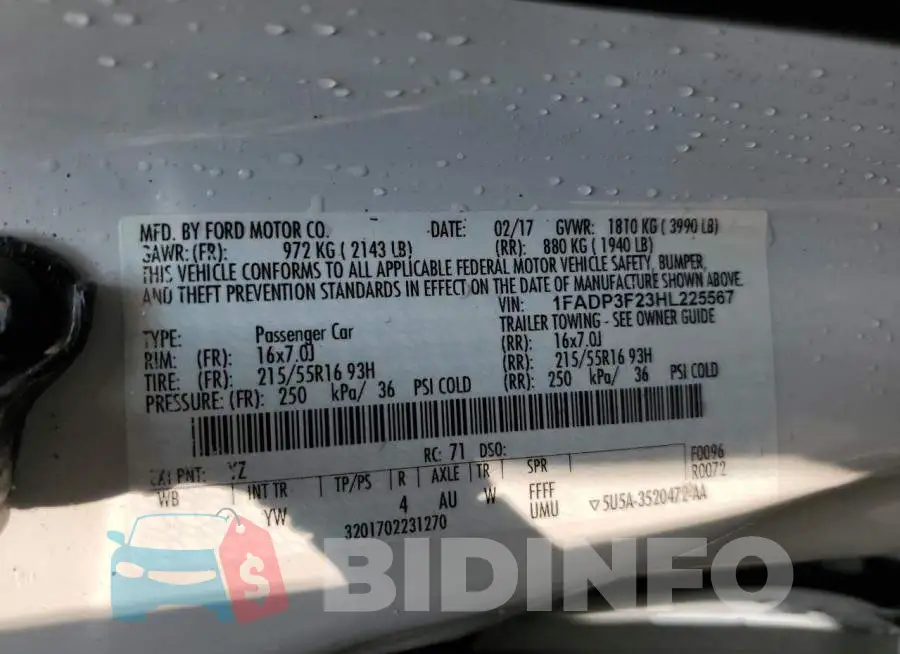 1FADP3F23HL225567 Photo# 12