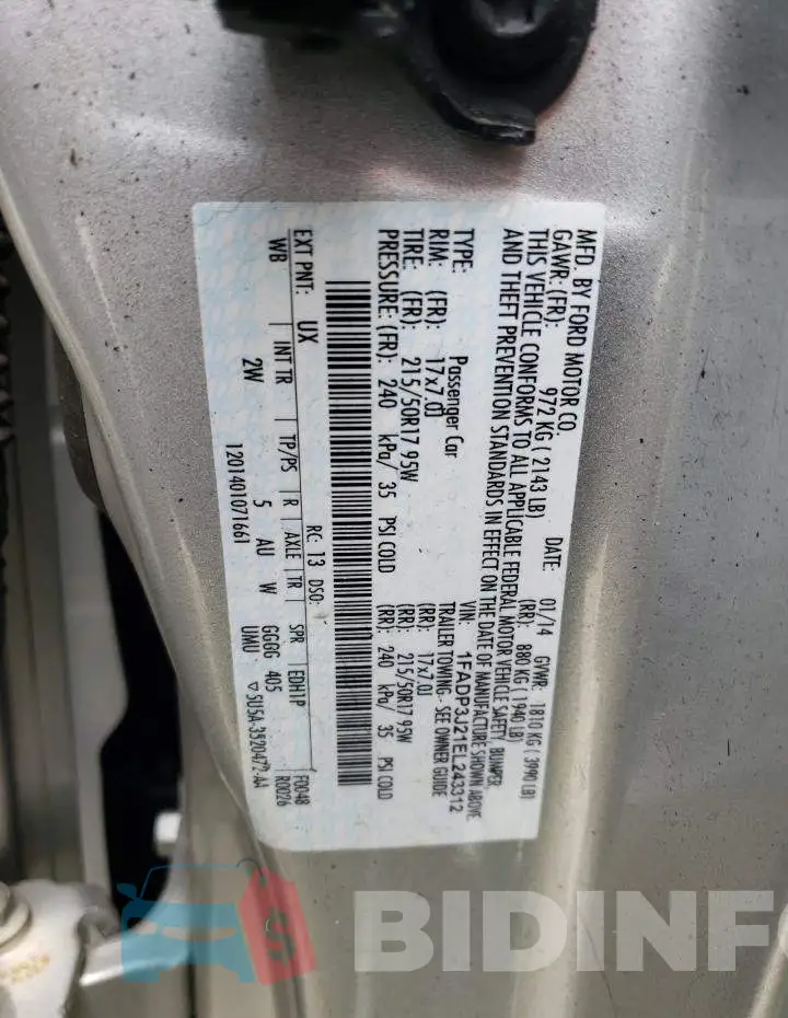 1FADP3J21EL243312 Photo# 12