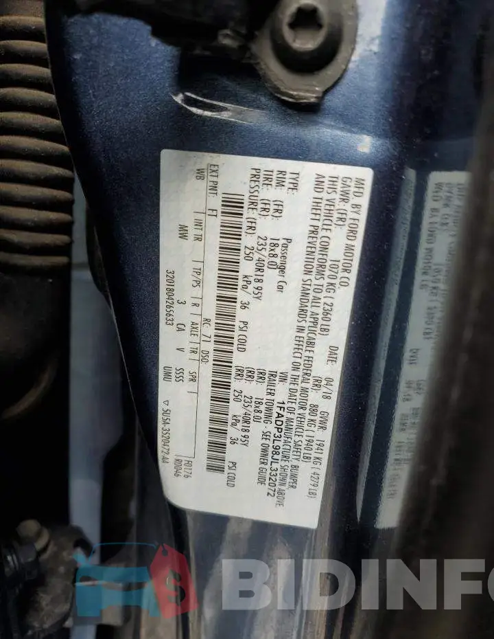 1FADP3L98JL332072 Photo# 13