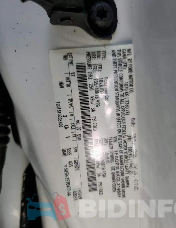 1FADP3L9XGL219801 Photo# 12