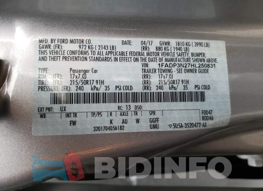1FADP3N27HL250831 Photo# 13