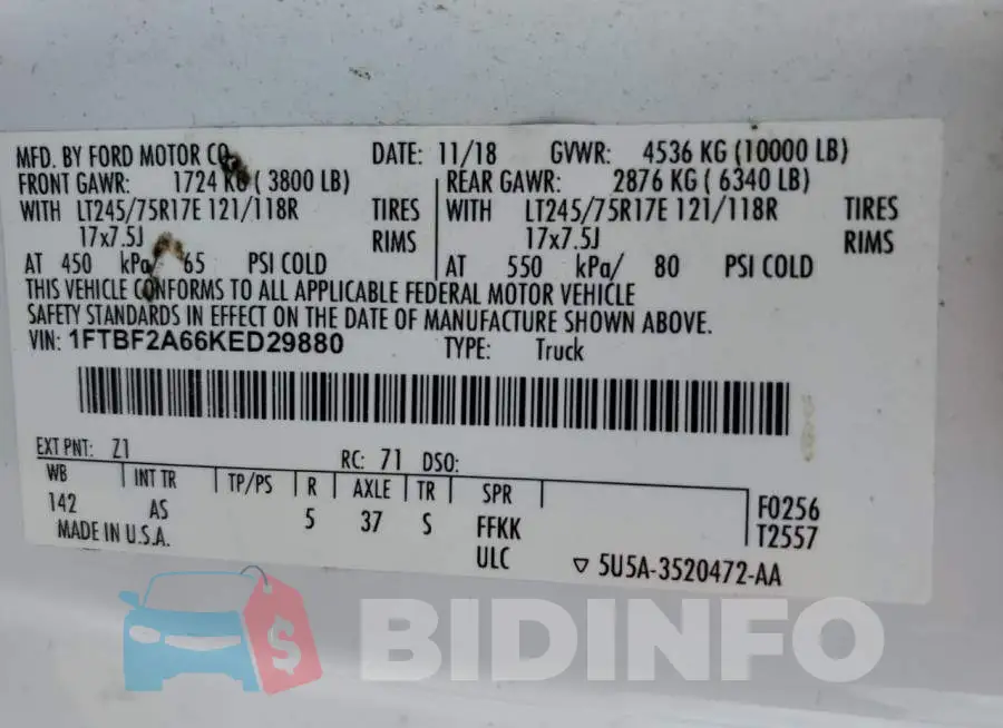 1FTBF2A66KED29880 Photo# 12