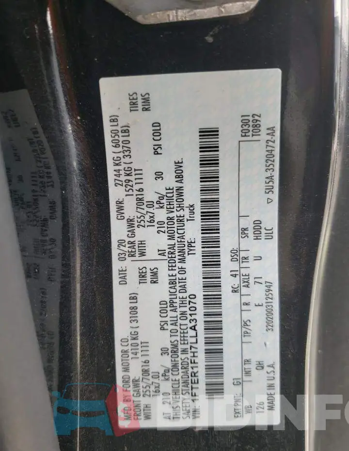 1FTER1FH7LLA31070 Photo# 12