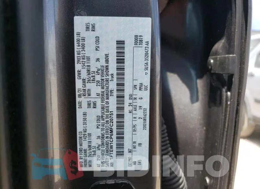 1FTEW1CP6MFC20751 Photo# 12