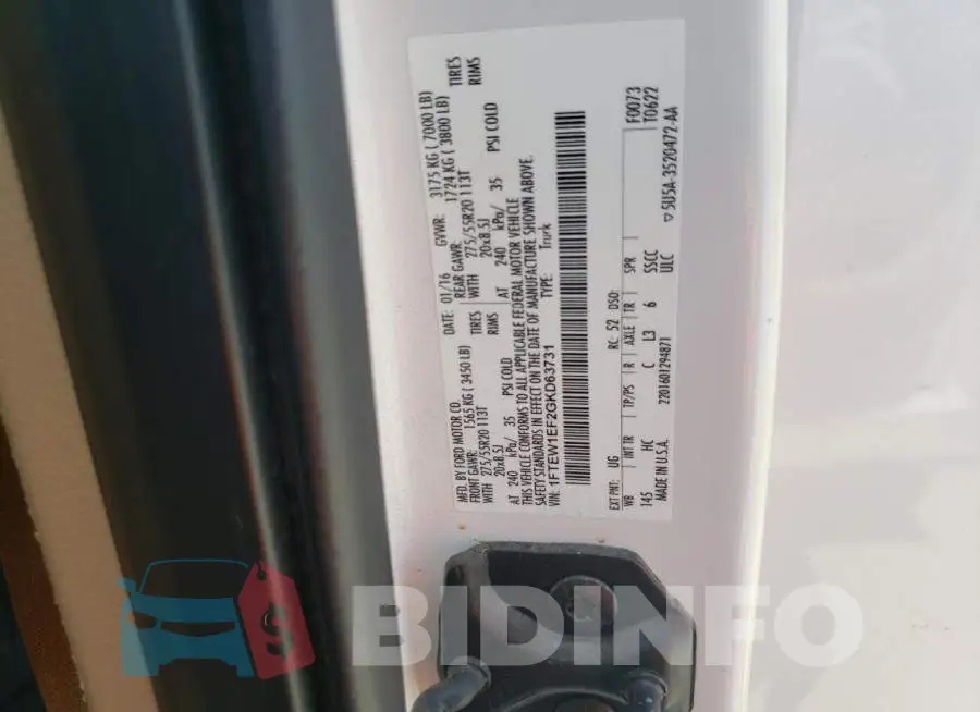 1FTEW1EF2GKD63731 Photo# 12