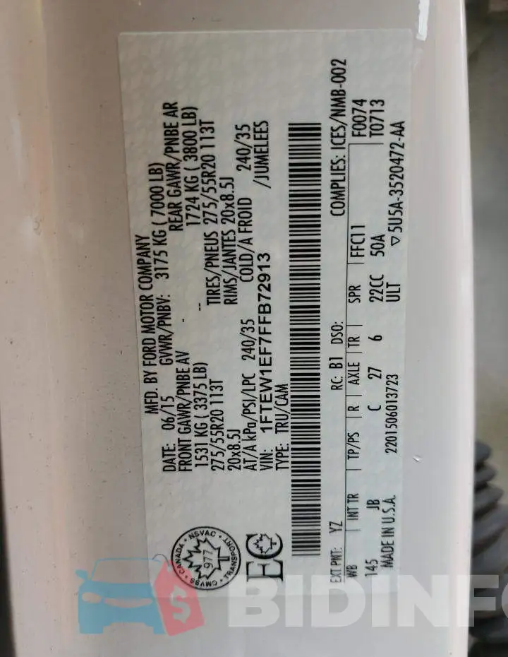 1FTEW1EF7FFB72913 Photo# 12