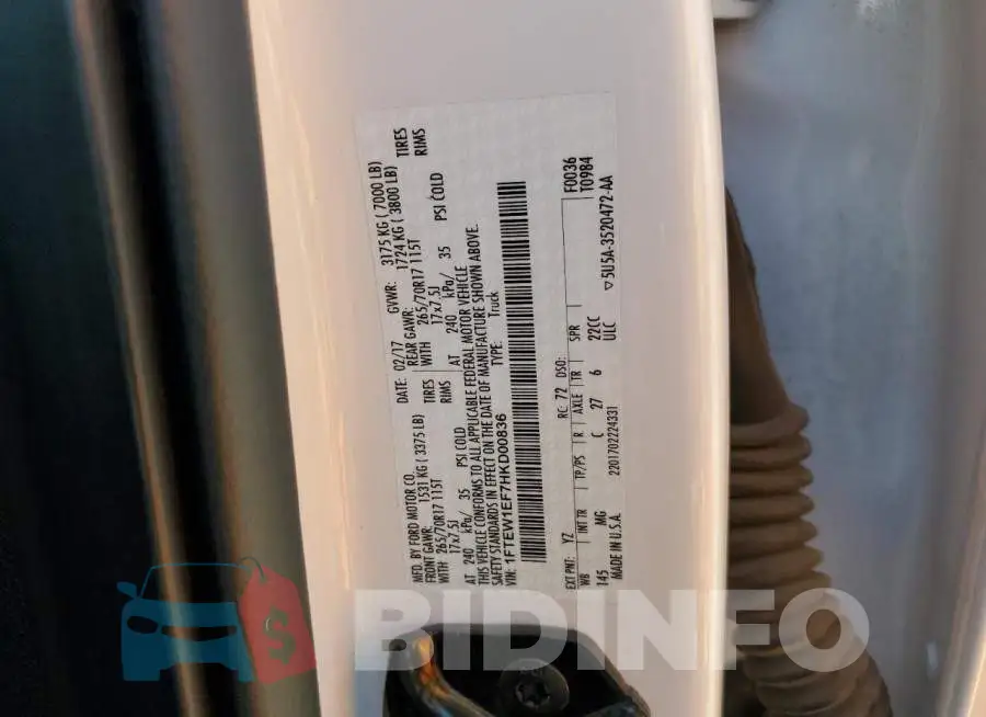1FTEW1EF7HKD00836 Photo# 13