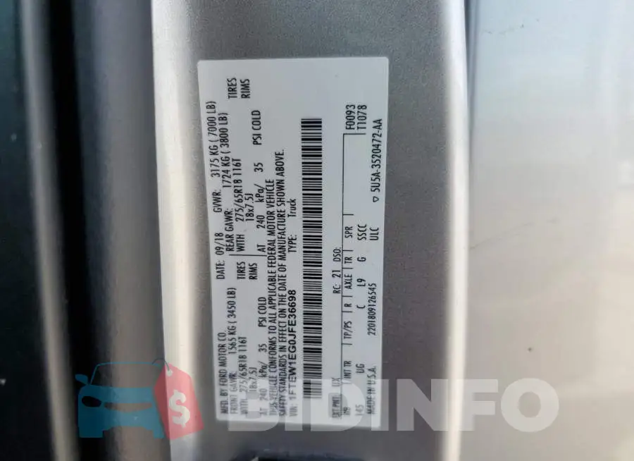 1FTEW1EG0JFE36698 Photo# 12