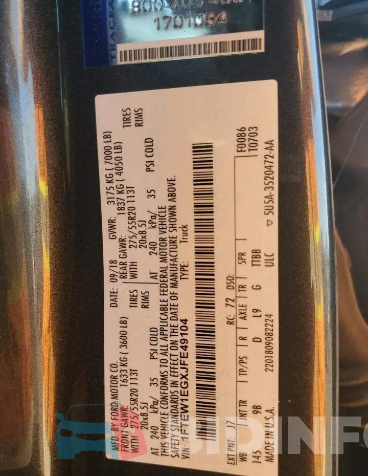 1FTEW1EGXJFE49104 Photo# 12