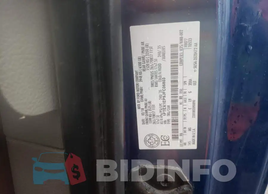 1FTEX1EP9JFC06803 Photo# 12
