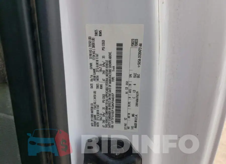 1FTFX1EF1GKF04337 Photo# 12