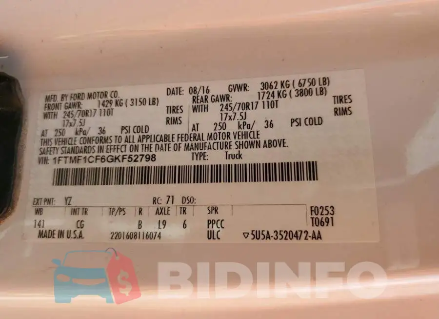 1FTMF1CF6GKF52798 Photo# 12
