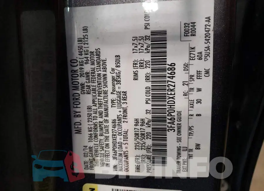 3FA6P0HDXER274686 Photo# 12