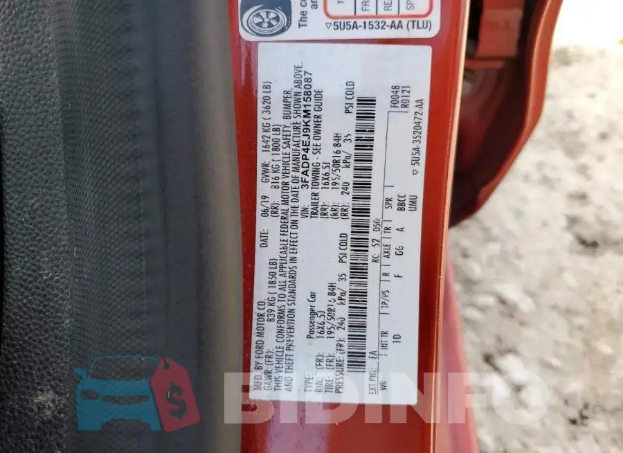 3FADP4EJ9KM158087 Photo# 12