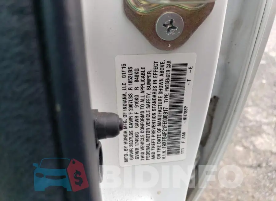 19XFB4F21FE000917 Photo# 12