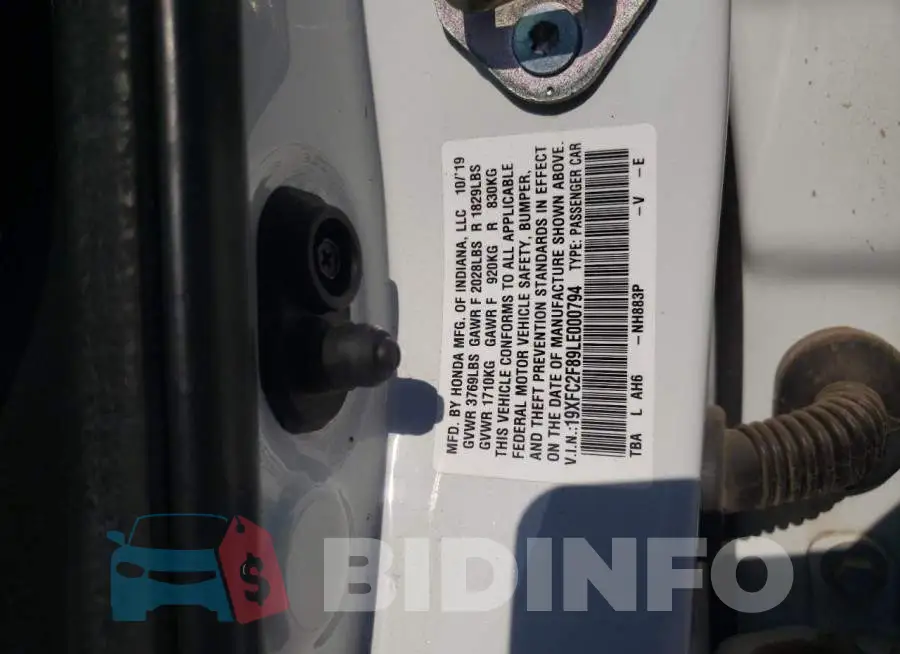 19XFC2F89LE000794 Photo# 12