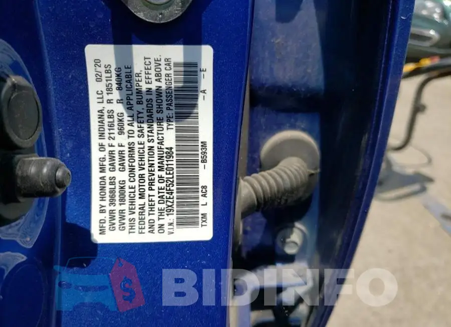 19XZE4F52LE011984 Photo# 13