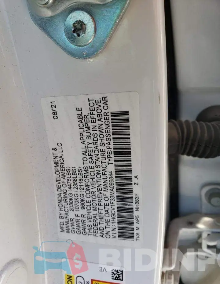 1HGCV1F33MA096844 Photo# 13