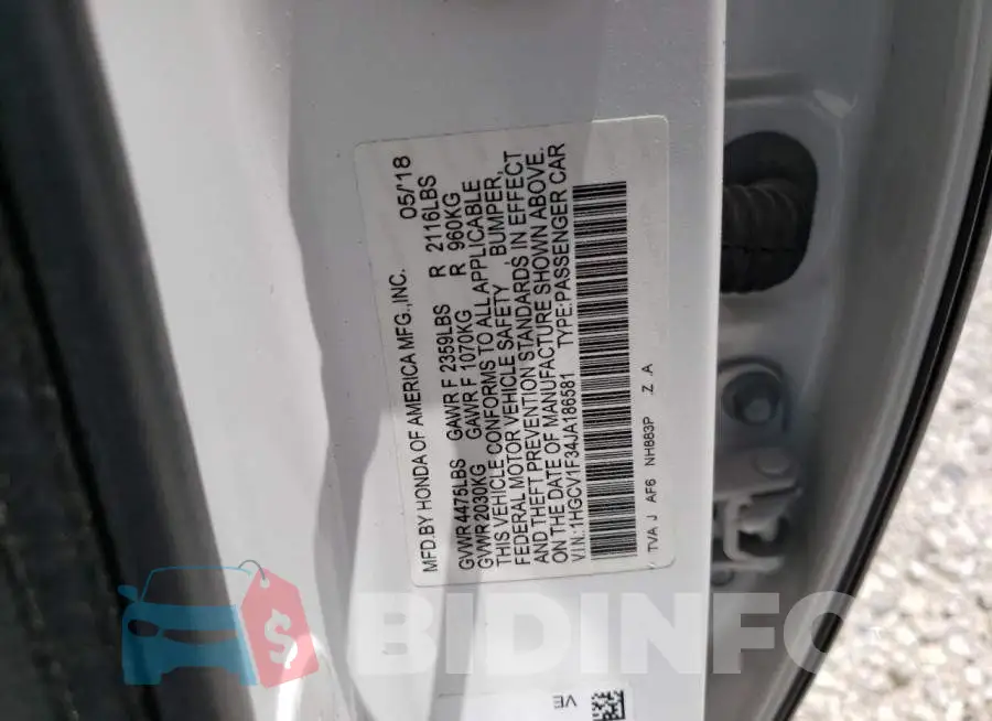 1HGCV1F34JA186581 Photo# 12