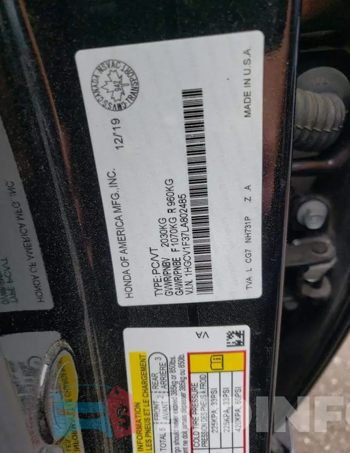 1HGCV1F37LA802485 Photo# 13
