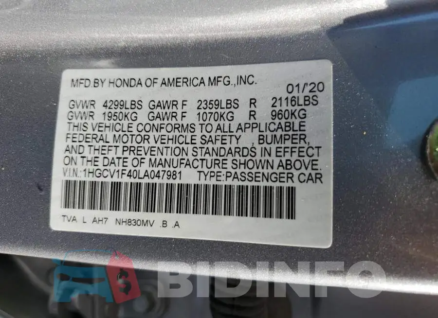 1HGCV1F40LA047981 Photo# 12