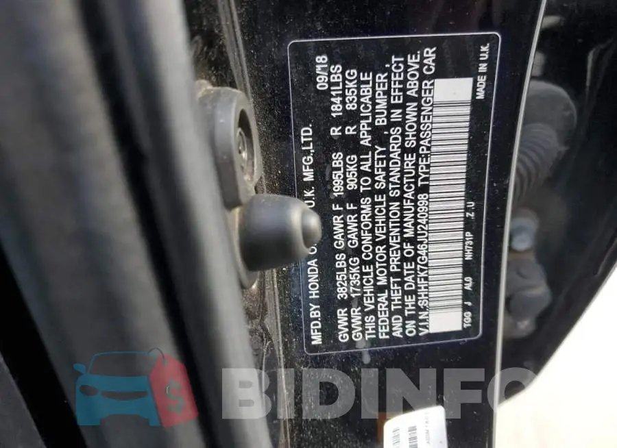 SHHFK7G46JU240998 Photo# 12