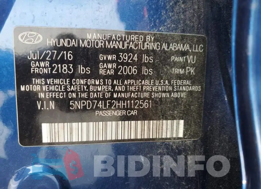 5NPD74LF2HH112561 Photo# 12