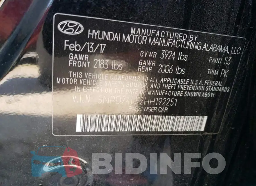 5NPD74LF2HH192251 Photo# 12