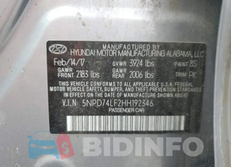 5NPD74LF2HH192346 Photo# 12