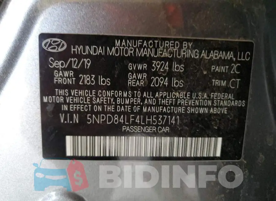 5NPD84LF4LH537141 Photo# 12