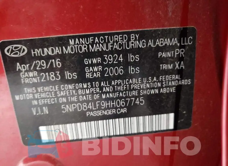 5NPD84LF9HH067745 Photo# 13