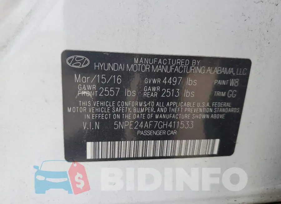 5NPE24AF7GH411533 Photo# 12