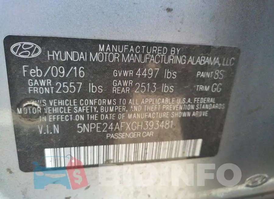 5NPE24AFXGH393481 Photo# 12