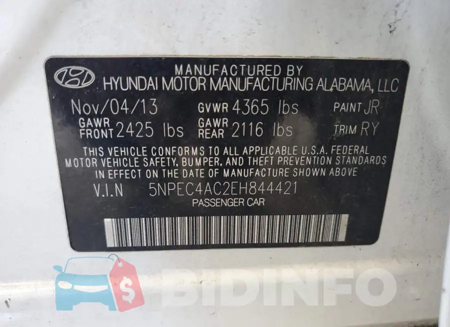 5NPEC4AC2EH844421 Photo# 12