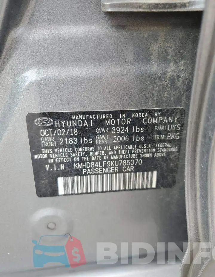 KMHD84LF9KU785370 Photo# 12
