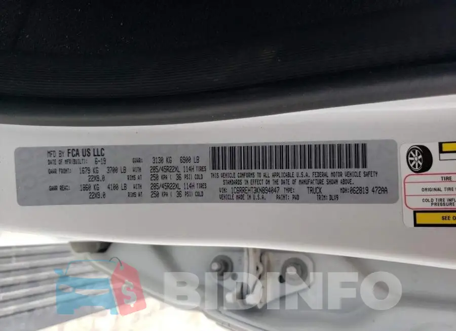 1C6RREHT3KN894047 Photo# 13