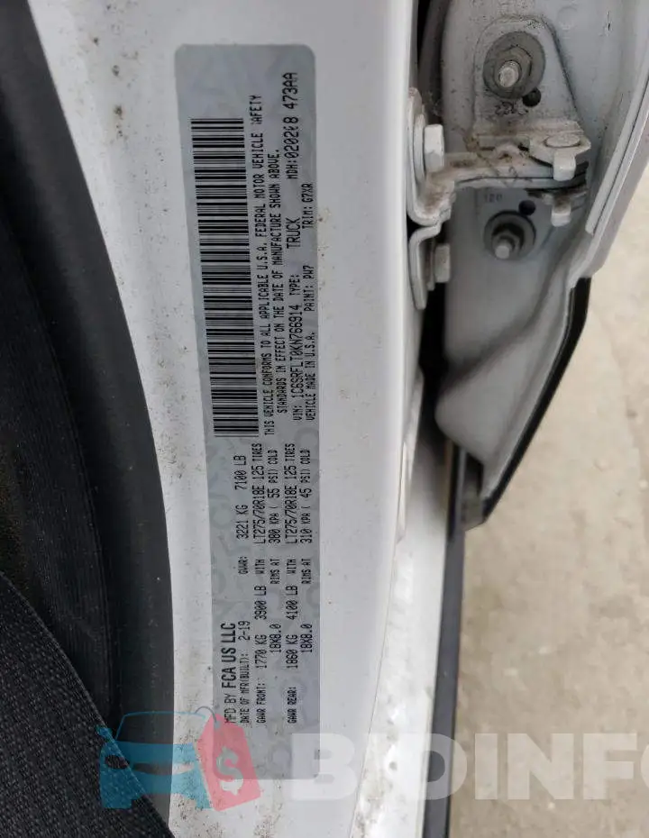 1C6SRFLT0KN766914 Photo# 12