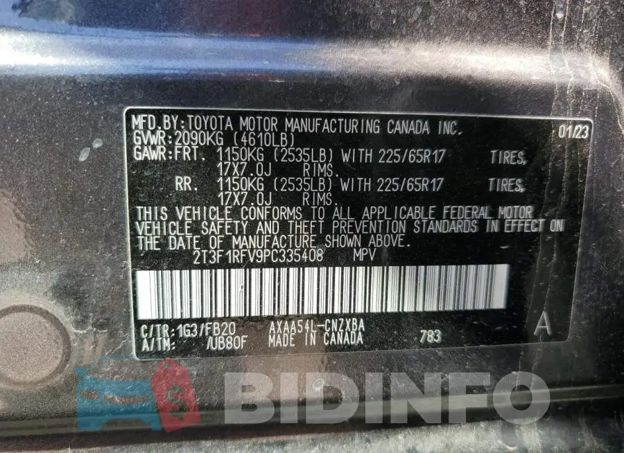 2T3F1RFV9PC335408 Photo# 13